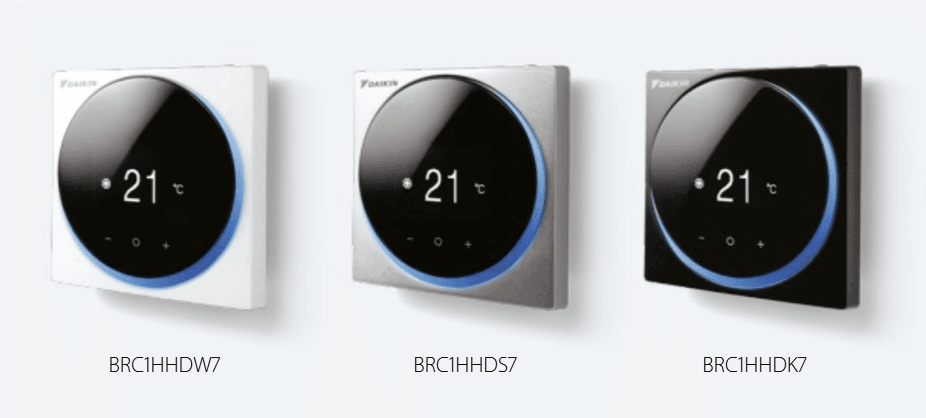 Daikin Madoka thermostaat — drie kleuren (wit, zilver, mat zwart)
